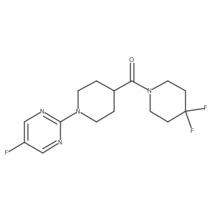 2-[4-(4,4-Difluoropiperidine-1-carbonyl)piperidin-1-yl]-5-fluoropyrimidine结构式
