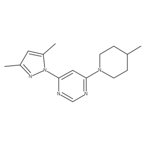 4-(3,5-dimethyl-1H-pyrazol-1-yl)-6-(4-methylpiperidin-1-yl)pyrimidine结构式