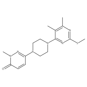 6-{4-[5,6-Dimethyl-2-(methylsulfanyl)pyrimidin-4-yl]piperazin-1-yl}-2-methyl-2,3-dihydropyridazin-3-one Structure