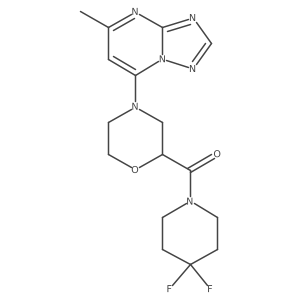 2-(4,4-Difluoropiperidine-1-carbonyl)-4-{5-methyl-[1,2,4]triazolo[1,5-a]pyrimidin-7-yl}morpholine结构式