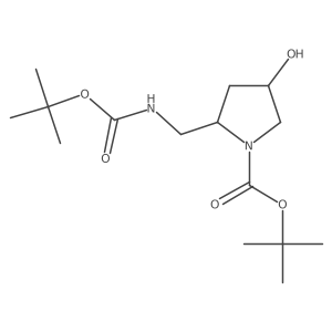 tert-butyl (2S,4R)-2-({[(tert-butoxy)carbonyl]amino}methyl)-4-hydroxypyrrolidine-1-carboxylate Structure