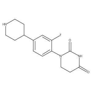 1-[2-Fluoro-4-(4-piperidyl)phenyl]hexahydropyrimidine-2,4-dione结构式