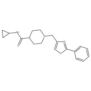 N-cyclopropyl-1-[(2-phenyl-1,3-thiazol-4-yl)methyl]piperidine-4-carboxamide Structure