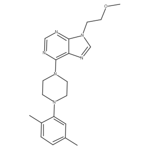 6-[4-(2,5-dimethylphenyl)piperazin-1-yl]-9-(2-methoxyethyl)-9H-purine结构式
