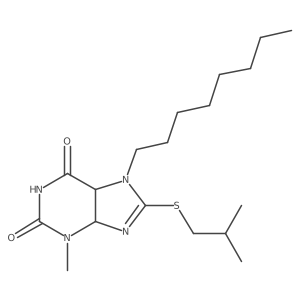 3-Methyl-8-(2-methylpropylsulfanyl)-7-octyl-4,5-dihydropurine-2,6-dione Structure