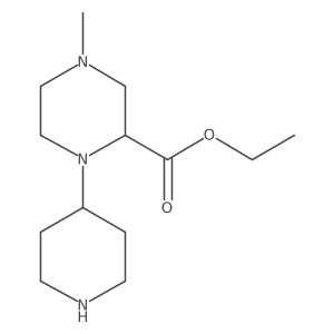 Ethyl 4-methyl-1-(4-piperidinyl)-2-piperazinecarboxylate结构式