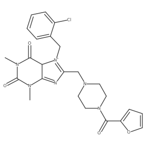 7-[(2-chlorophenyl)methyl]-8-[[4-(furan-2-carbonyl)piperazin-1-yl]methyl]-1,3-dimethyl-5H-purin-7-ium-2,6-dione Structure