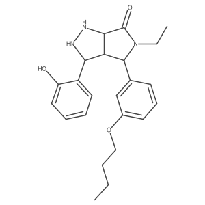 4-(3-Butoxyphenyl)-5-ethyl-3-(2-hydroxyphenyl)-1,2,3,3a,4,6a-hexahydropyrrolo[3,4-c]pyrazol-6-one结构式