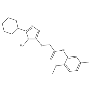 2-[(4-amino-5-cyclohexyl-4H-1,2,4-triazol-3-yl)sulfanyl]-N-(2-methoxy-5-methylphenyl)acetamide结构式
