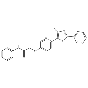 2-((6-(4-methyl-2-phenylthiazol-5-yl)pyridazin-3-yl)thio)-N-phenylacetamide结构式