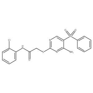 2-((4-amino-5-(phenylsulfonyl)pyrimidin-2-yl)thio)-N-(2-chlorophenyl)acetamide结构式