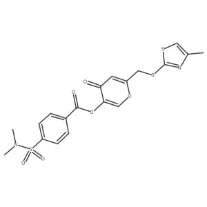 6-(((4-methylthiazol-2-yl)thio)methyl)-4-oxo-4H-pyran-3-yl 4-(N,N-dimethylsulfamoyl)benzoate Structure