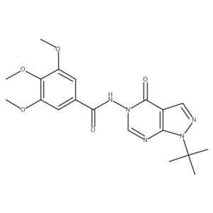 N-(1-(tert-butyl)-4-oxo-1H-pyrazolo[3,4-d]pyrimidin-5(4H)-yl)-3,4,5-trimethoxybenzamide结构式
