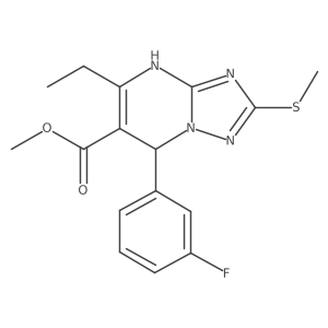 Methyl 5-ethyl-7-(3-fluorophenyl)-2-(methylthio)-4,7-dihydro-[1,2,4]triazolo[1,5-a]pyrimidine-6-carboxylate结构式