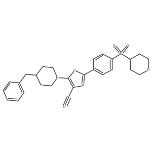 5-(4-Benzylpiperidin-1-yl)-2-(4-(morpholinosulfonyl)phenyl)oxazole-4-carbonitrile Structure