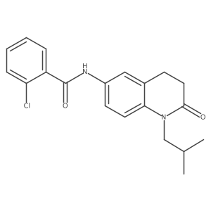 2-chloro-N-(1-isobutyl-2-oxo-1,2,3,4-tetrahydroquinolin-6-yl)benzamide结构式