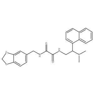 N1-(benzo[d][1,3]dioxol-5-ylmethyl)-N2-(2-(dimethylamino)-2-(naphthalen-1-yl)ethyl)oxalamide结构式