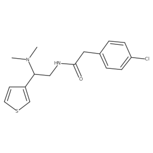 2-(4-chlorophenyl)-N-(2-(dimethylamino)-2-(thiophen-3-yl)ethyl)acetamide结构式