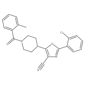 2-(2-Chlorophenyl)-5-(4-(2-methylbenzoyl)piperazin-1-yl)oxazole-4-carbonitrile结构式