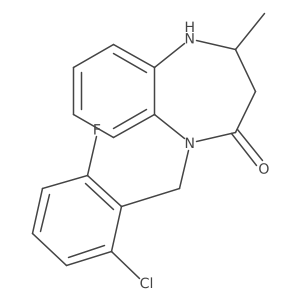 1-(2-chloro-6-fluorobenzyl)-4-methyl-1,3,4,5-tetrahydro-2H-1,5-benzodiazepin-2-one结构式