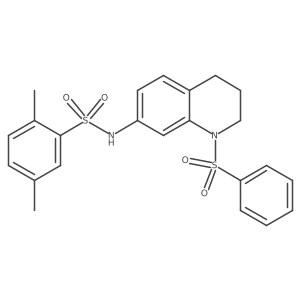 2,5-dimethyl-N-(1-(phenylsulfonyl)-1,2,3,4-tetrahydroquinolin-7-yl)benzenesulfonamide结构式
