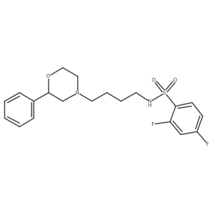 2,4-difluoro-N-(4-(2-phenylmorpholino)butyl)benzenesulfonamide结构式