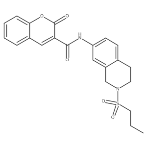 2-oxo-N-(2-(propylsulfonyl)-1,2,3,4-tetrahydroisoquinolin-7-yl)-2H-chromene-3-carboxamide结构式