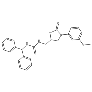1-Benzhydryl-3-((3-(3-methoxyphenyl)-2-oxooxazolidin-5-yl)methyl)urea结构式