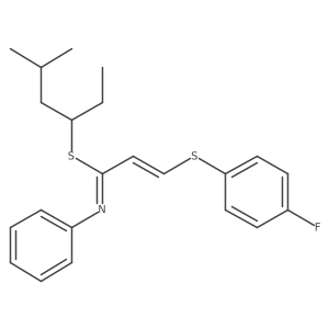 1-Ethyl-3-methylbutyl (2E)-3-[(4-fluorophenyl)thio]-N-phenyl-2-propenimidothioate Structure