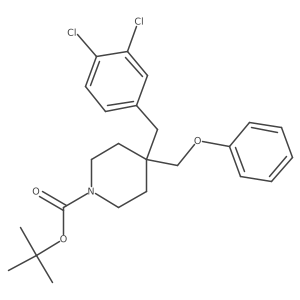 Tert-butyl 4-(3,4-dichlorobenzyl)-4-(phenoxymethyl)piperidine-1-carboxylate结构式