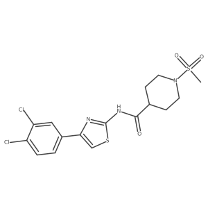 N-[4-(3,4-dichlorophenyl)-1,3-thiazol-2-yl]-1-methanesulfonylpiperidine-4-carboxamide结构式