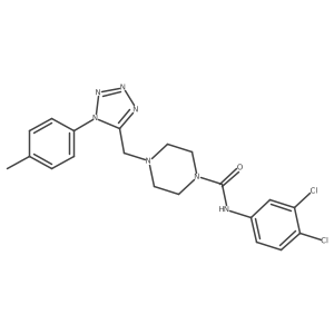 N-(3,4-dichlorophenyl)-4-((1-(p-tolyl)-1H-tetrazol-5-yl)methyl)piperazine-1-carboxamide结构式