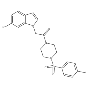 2-(6-bromo-1H-indol-1-yl)-1-{4-[(4-fluorophenyl)sulfonyl]piperazin-1-yl}ethanone结构式