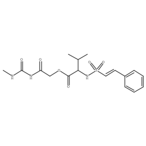 2-[(Methylcarbamoyl)amino]-2-oxoethyl 3-methyl-2-(2-phenylethenesulfonamido)butanoate结构式