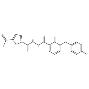 1-(4-fluorobenzyl)-N'-(5-nitrofuran-2-carbonyl)-2-oxo-1,2-dihydropyridine-3-carbohydrazide Structure
