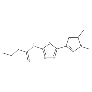 N-(5-(1,5-dimethyl-1H-pyrazol-3-yl)-1,3,4-oxadiazol-2-yl)butyramide Structure