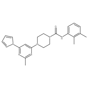N-(2,3-dimethylphenyl)-4-(2-methyl-6-(1H-pyrazol-1-yl)pyrimidin-4-yl)piperazine-1-carboxamide结构式