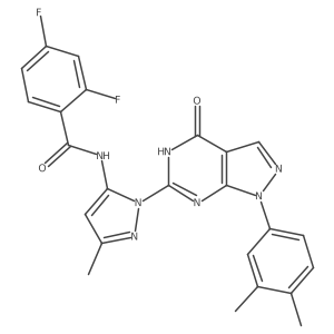 N-(1-(1-(3,4-dimethylphenyl)-4-oxo-4,5-dihydro-1H-pyrazolo[3,4-d]pyrimidin-6-yl)-3-methyl-1H-pyrazol-5-yl)-2,4-difluorobenzamide Structure