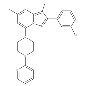 1-[2-(3-Chlorophenyl)-3,5-dimethylpyrazolo[1,5-a]pyrimidin-7-yl]-4-(pyridin-2-yl)piperazine结构式