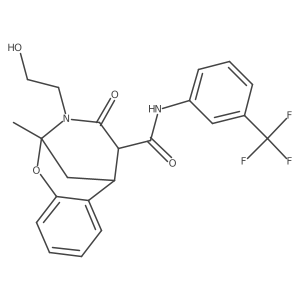 3-(2-hydroxyethyl)-2-methyl-4-oxo-N-(3-(trifluoromethyl)phenyl)-3,4,5,6-tetrahydro-2H-2,6-methanobenzo[g][1,3]oxazocine-5-carboxamide结构式