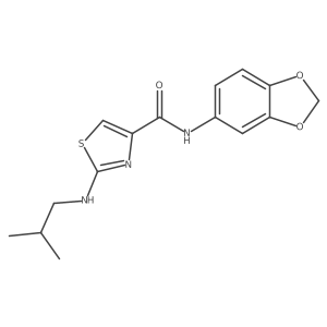 N-(1,3-benzodioxol-5-yl)-2-(isobutylamino)-1,3-thiazole-4-carboxamide结构式