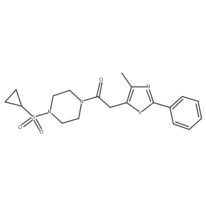1-(4-(Cyclopropylsulfonyl)piperazin-1-yl)-2-(4-methyl-2-phenylthiazol-5-yl)ethanone Structure