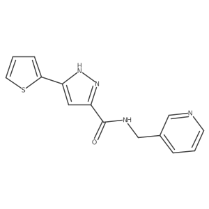 N-(pyridin-3-ylmethyl)-5-(thiophen-2-yl)-1H-pyrazole-3-carboxamide Structure