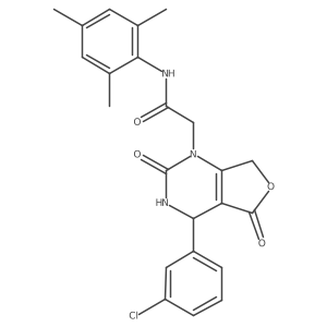 2-(4-(3-chlorophenyl)-2,5-dioxo-3,4-dihydrofuro[3,4-d]pyrimidin-1(2H,5H,7H)-yl)-N-mesitylacetamide结构式