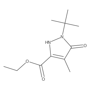 Ethyl 1-(tert-butyl)-5-hydroxy-4-methyl-1H-pyrazole-3-carboxylate结构式