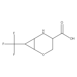 (1R,4S,6S)-7-(Trifluoromethyl)-2-oxa-5-azabicyclo[4.1.0]heptane-4-carboxylic acid结构式
