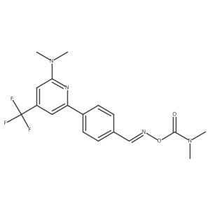 O-Dimethylaminocarbonyl-4-(6-dimethylamino-4-trifluoromethylpyridin-2-yl)benzaldehyde oxime结构式