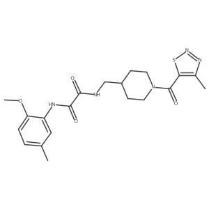 N'-(2-methoxy-5-methylphenyl)-N-{[1-(4-methyl-1,2,3-thiadiazole-5-carbonyl)piperidin-4-yl]methyl}ethanediamide结构式