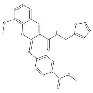 methyl 4-({(2Z)-3-[(furan-2-ylmethyl)carbamoyl]-8-methoxy-2H-chromen-2-ylidene}amino)benzoate结构式
