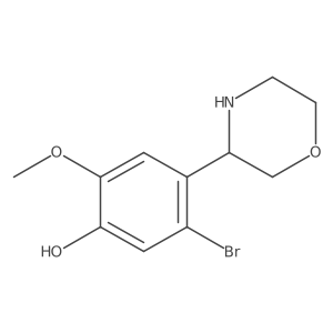 5-Bromo-2-methoxy-4-(morpholin-3-yl)phenol Structure